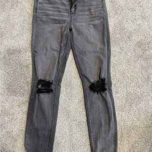 American Eagle Outfitters Black Distressed Skinny Jeans